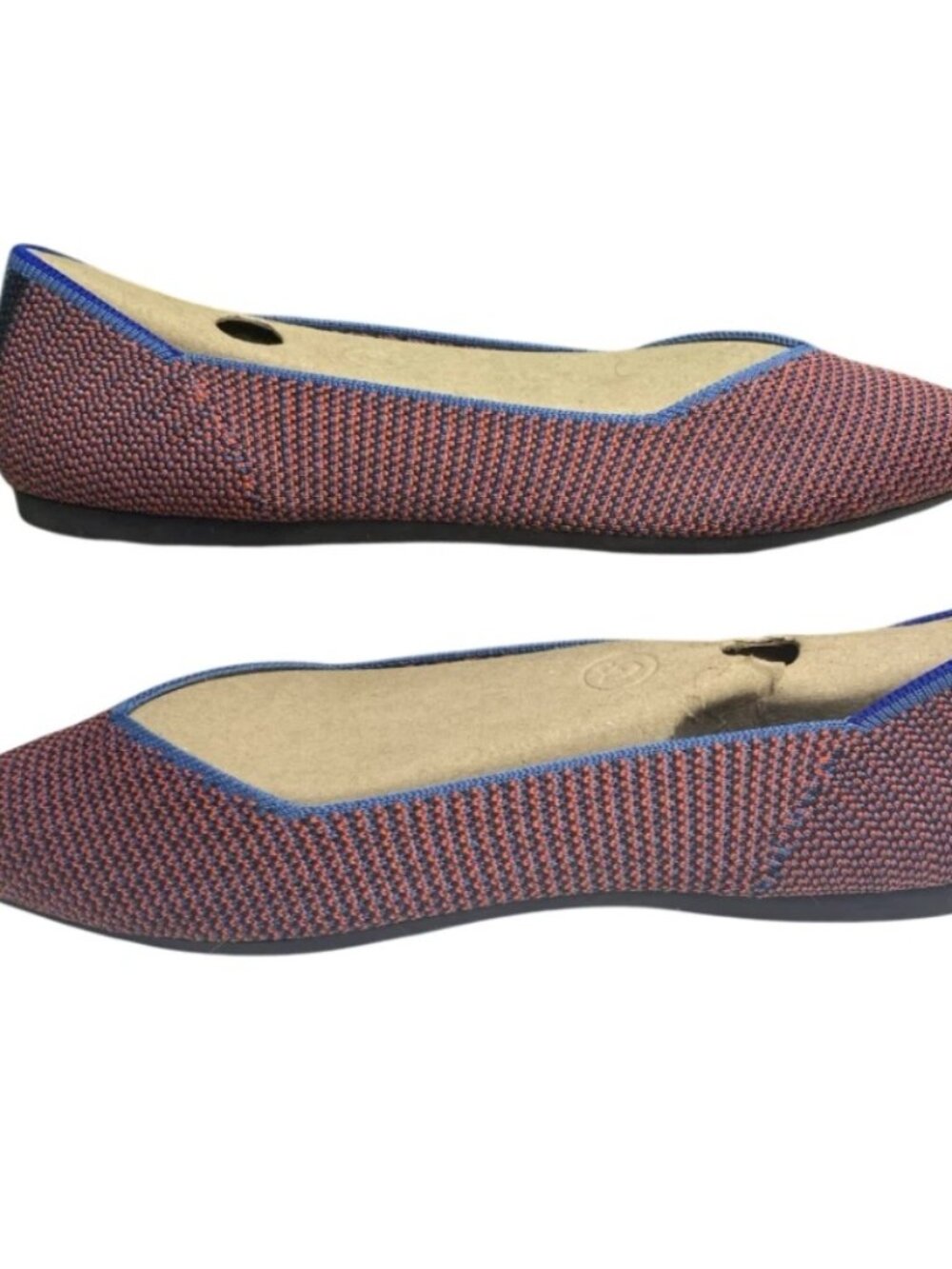 Rothy's The Point Berry Tangerine Flat Knit Slip On Shoes Womens Size 9.5 OG